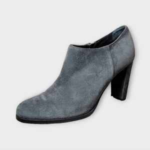 LK Bennett Gray Suede Heeled Side Zip Ankle Boots